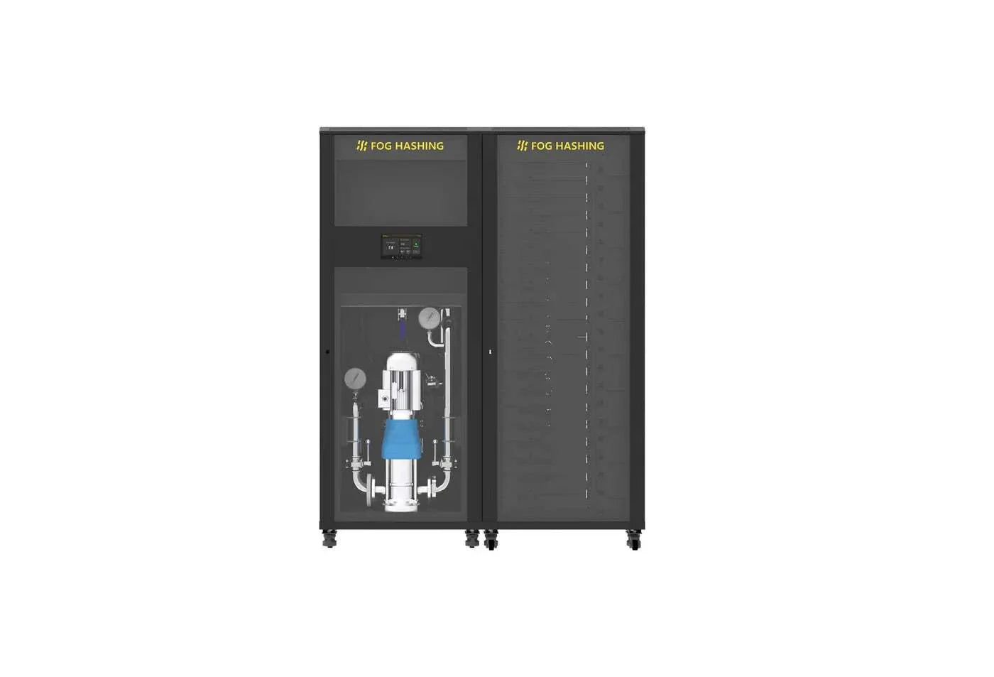 FOGHASHING Hydro Cooling Suite H200-2U/3U modular system for water-cooled crypto mining rigs with 200 kW capacity